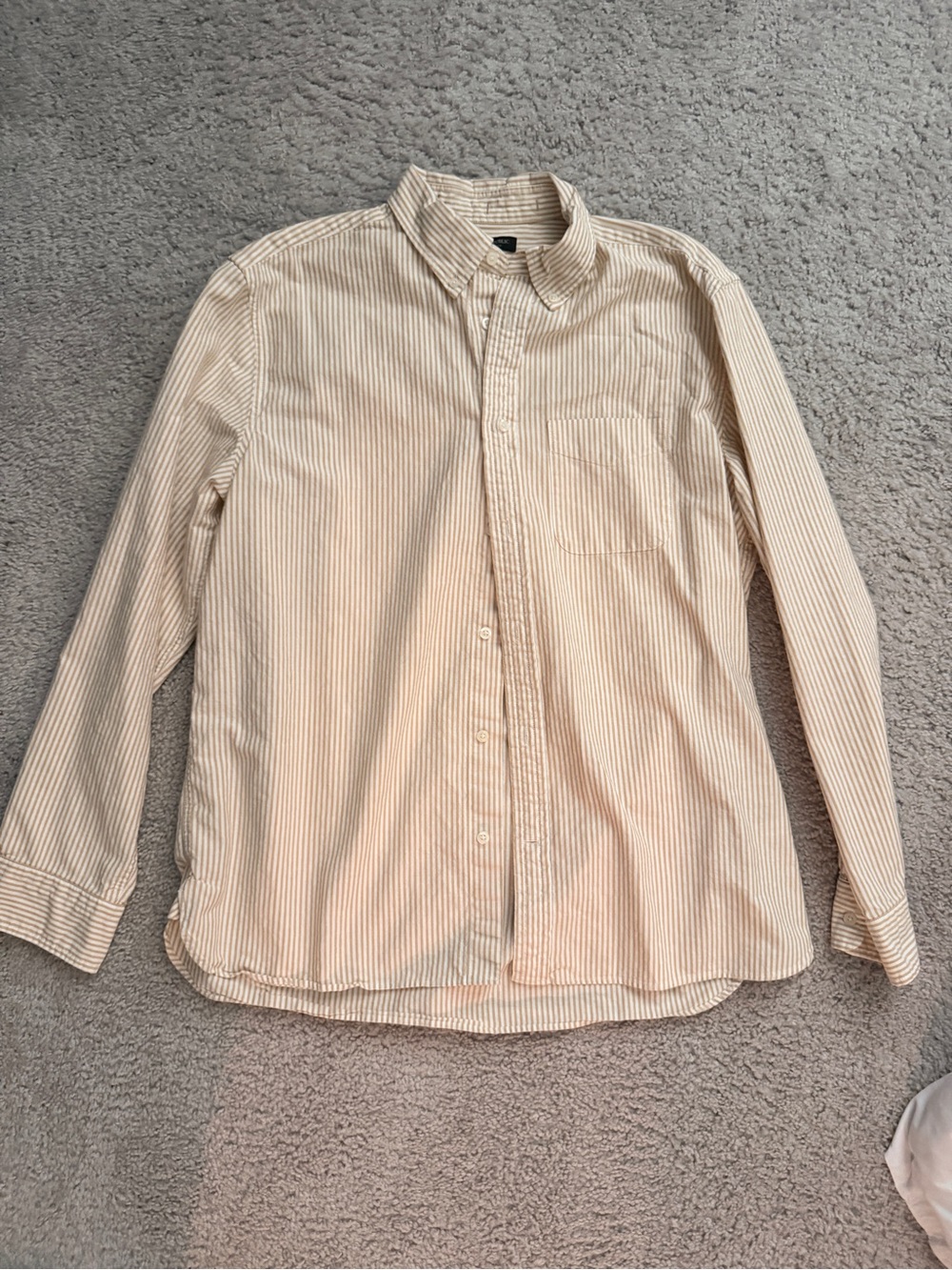 Banana Republic Cream and Tan Striped Dress Shirt